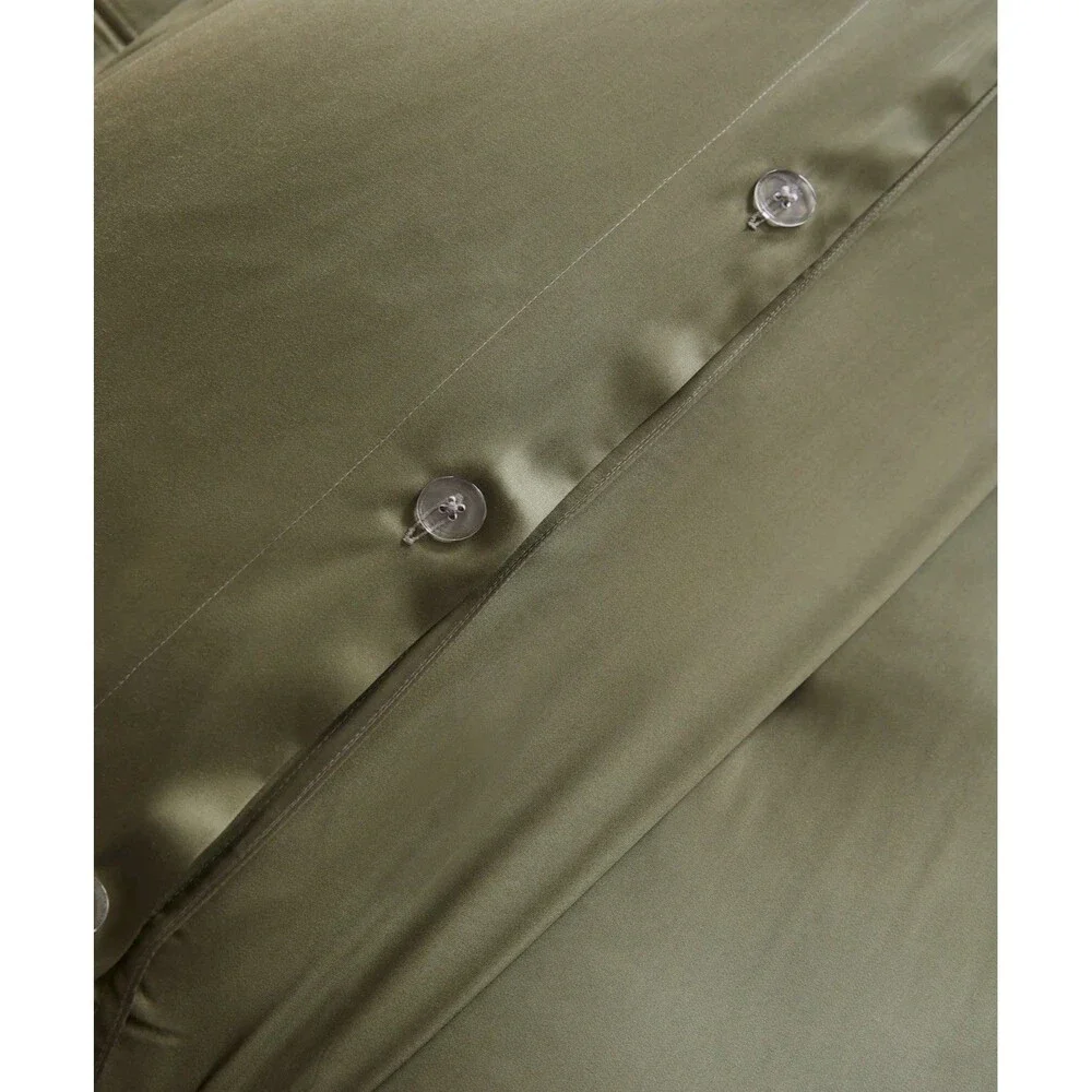 Quince Duvet Cover Set Full Queen Olive Viscose from Bamboo NEW $134 Retail